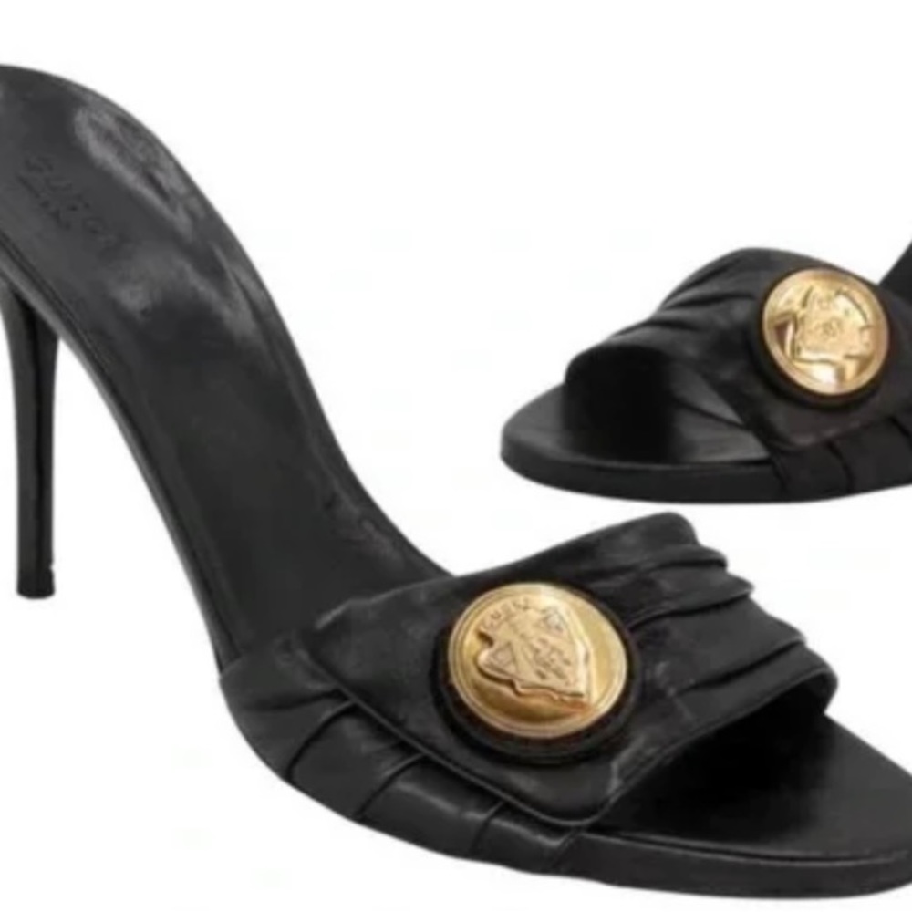 Gucci Black and Gold Heels - Picture 2 of 2